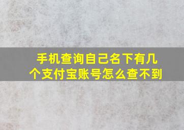 手机查询自己名下有几个支付宝账号怎么查不到