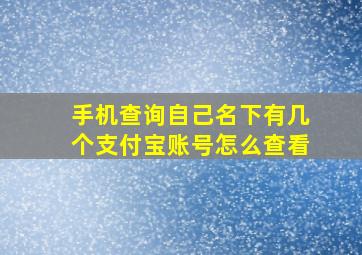 手机查询自己名下有几个支付宝账号怎么查看