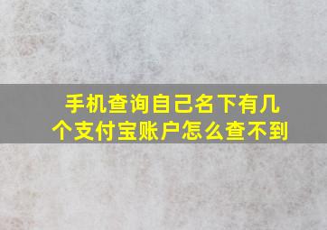 手机查询自己名下有几个支付宝账户怎么查不到