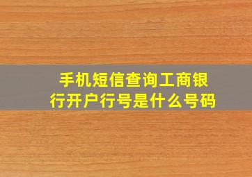 手机短信查询工商银行开户行号是什么号码