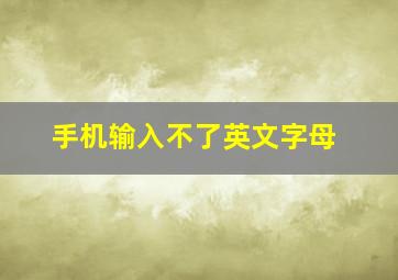 手机输入不了英文字母