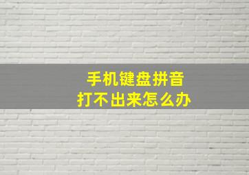 手机键盘拼音打不出来怎么办