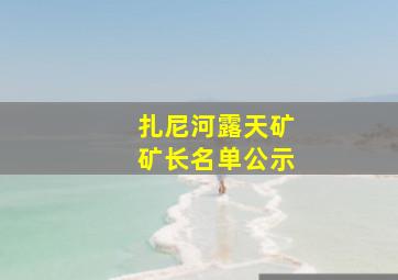 扎尼河露天矿矿长名单公示