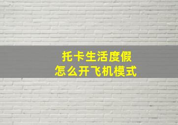 托卡生活度假怎么开飞机模式