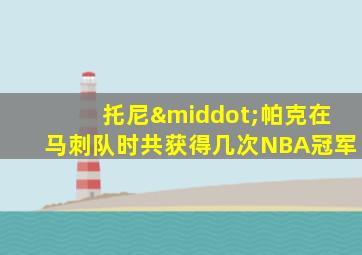 托尼·帕克在马刺队时共获得几次NBA冠军