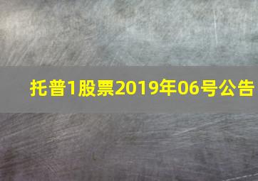 托普1股票2019年06号公告