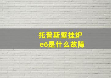 托普斯壁挂炉e6是什么故障