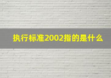 执行标准2002指的是什么