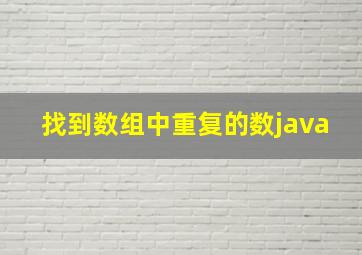 找到数组中重复的数java