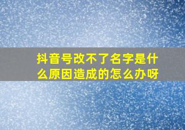 抖音号改不了名字是什么原因造成的怎么办呀