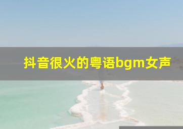 抖音很火的粤语bgm女声