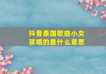 抖音泰国歌曲小女孩唱的是什么意思