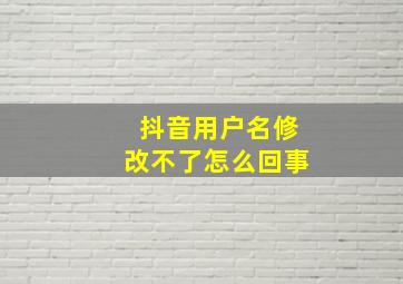 抖音用户名修改不了怎么回事