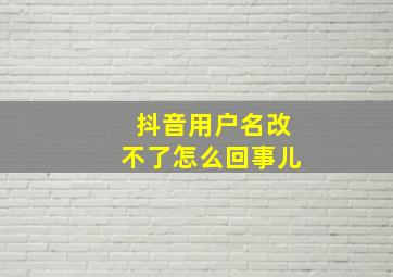 抖音用户名改不了怎么回事儿