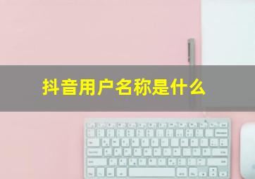 抖音用户名称是什么