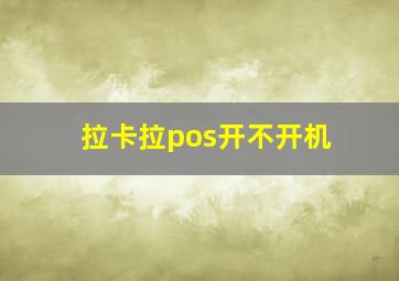 拉卡拉pos开不开机