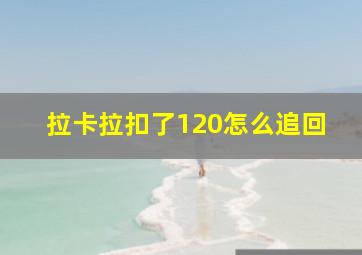 拉卡拉扣了120怎么追回