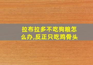 拉布拉多不吃狗粮怎么办,反正只吃鸡骨头