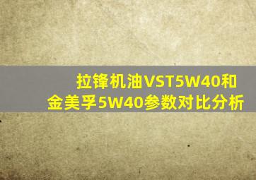 拉锋机油VST5W40和金美孚5W40参数对比分析