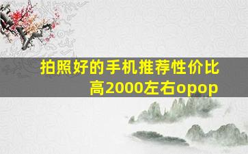 拍照好的手机推荐性价比高2000左右opop