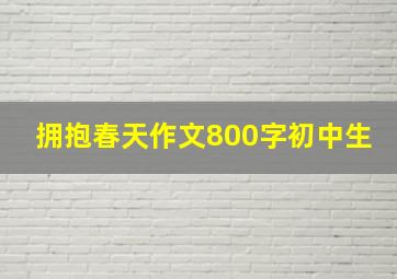 拥抱春天作文800字初中生