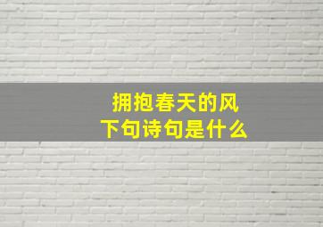 拥抱春天的风下句诗句是什么