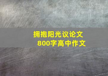 拥抱阳光议论文800字高中作文