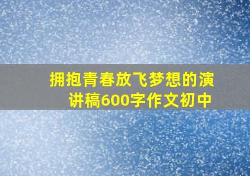 拥抱青春放飞梦想的演讲稿600字作文初中