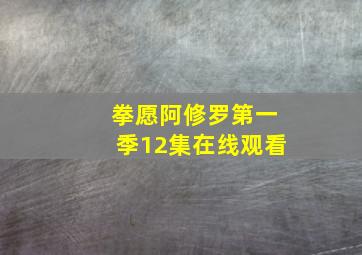 拳愿阿修罗第一季12集在线观看