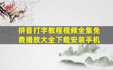 拼音打字教程视频全集免费播放大全下载安装手机