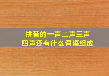 拼音的一声二声三声四声还有什么词语组成