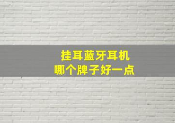 挂耳蓝牙耳机哪个牌子好一点