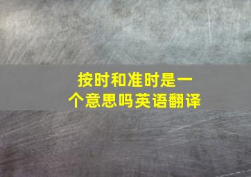 按时和准时是一个意思吗英语翻译