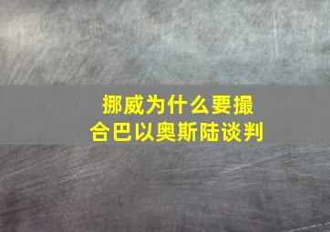 挪威为什么要撮合巴以奥斯陆谈判