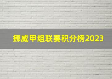 挪威甲组联赛积分榜2023