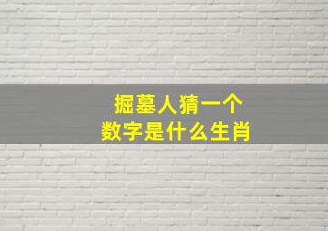 掘墓人猜一个数字是什么生肖