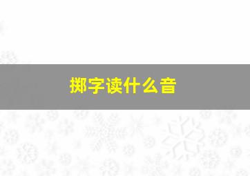 掷字读什么音