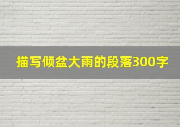 描写倾盆大雨的段落300字