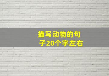 描写动物的句子20个字左右