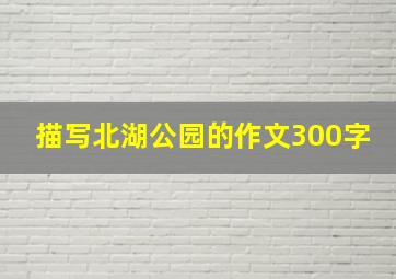 描写北湖公园的作文300字