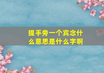 提手旁一个宾念什么意思是什么字啊