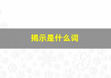 揭示是什么词