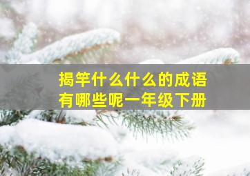 揭竿什么什么的成语有哪些呢一年级下册