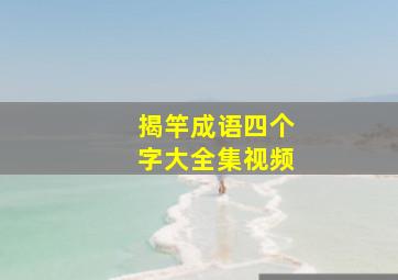 揭竿成语四个字大全集视频