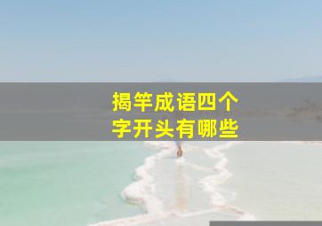 揭竿成语四个字开头有哪些