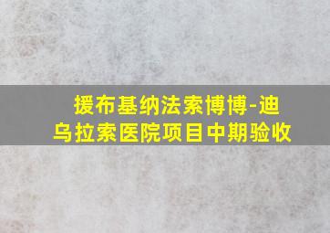 援布基纳法索博博-迪乌拉索医院项目中期验收