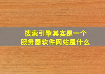 搜索引擎其实是一个服务器软件网站是什么