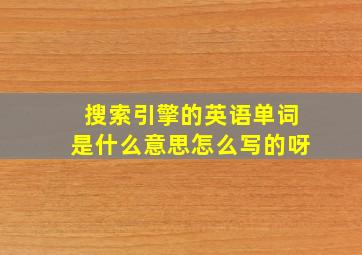 搜索引擎的英语单词是什么意思怎么写的呀