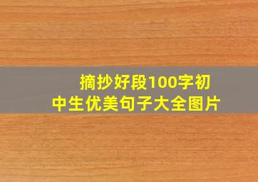 摘抄好段100字初中生优美句子大全图片