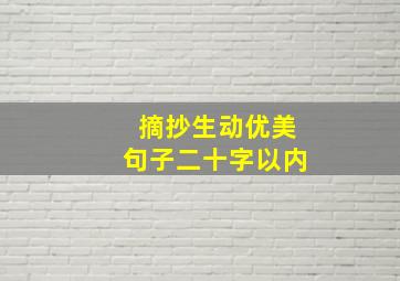 摘抄生动优美句子二十字以内